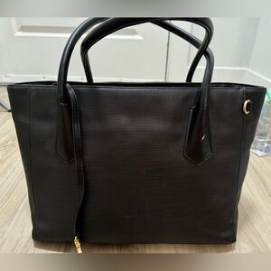 Dagne Dover Black Leather Tote